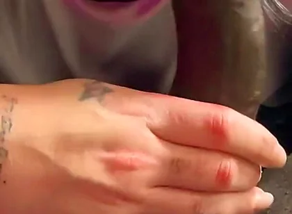 Sexy Trav Sucks My Big Cock Gently and Roughly