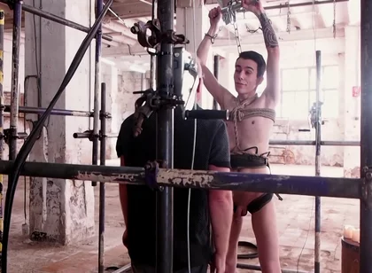 Blonde Skinny Twink Tied Up And Waxed By His Dominant Master