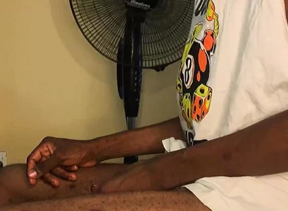 Skinny African Boy First Cum on Cam