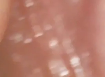 Wide Hole Filled with Pre Cum in Close up