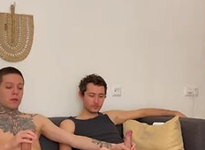 Harry Jen Two Friends Watch Gay Porn, Jerk Off And Cum