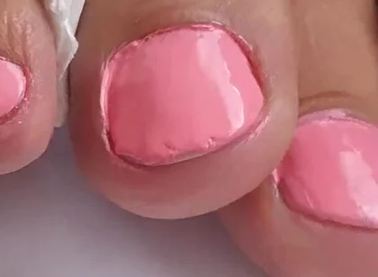 I'm Polishing My Feet and Finger Nails in Pink