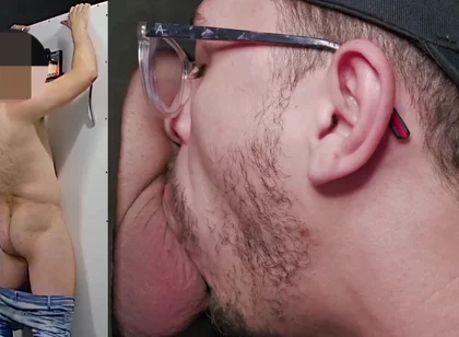 Hot Single Guy with a Thick Uncut Cock Came Without Underwear to Relieve Himself at My Gloryhole!