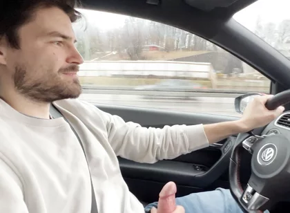 Almost Crashed the Car When I Jerked Him off and Him After His Orgasm