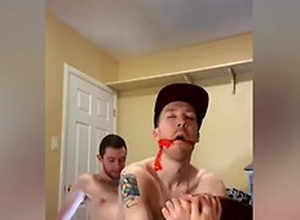 Twink Cums Handsfree Bareback Fucking