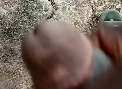 African Boy Masturbating Inside the Bush