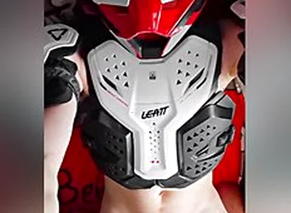 Guy In Motocross Gear And Mxhelmet Jerks Off And