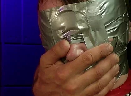 Rikki Tape Gagged & Face Slapped Latex Bound on Chair, Full Head Wrap