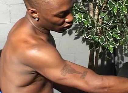 Tattooed Black Man Spanks and Bangs a Dude with Tight Asshole in Bareback Style