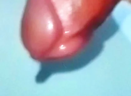 Two-hand Handjob Ends with Thick Cum Dripping in Close-up