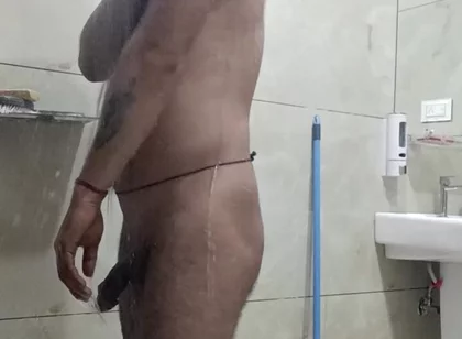 Desi Man Getting Cleaned up