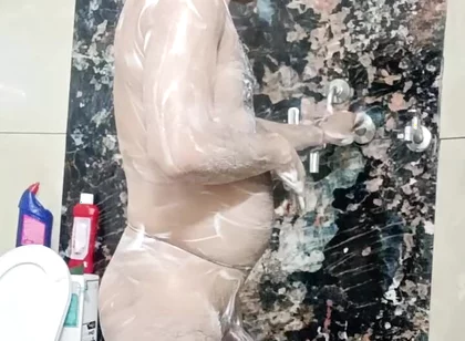 Desi Man Taking a Shower