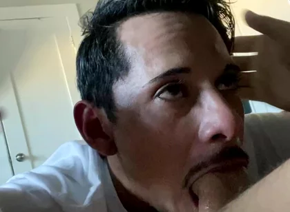 Latino Papi Swallows Huge Load From Big White Cock