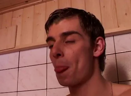 Blonde Bitchboy Has to Swallow Loads of Cum