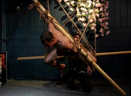 Beautiful Zeus Bound in Jute Shibari Elegance to Powerless Predicament Strain