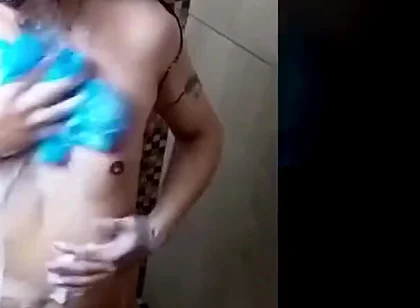 Post-workout Gym Shower: Athletic Guy Naked in Soap and Quick Tease
