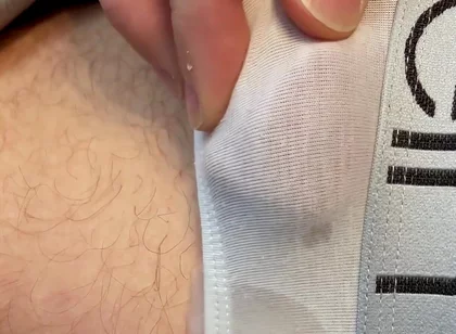Frenulum Orgasm and Cum by Rubbing My Dick Through My Briefs