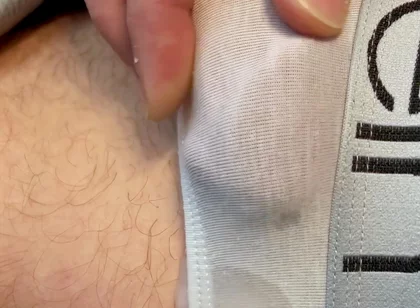 Frenulum Orgasm and Cum by Rubbing My Dick Through My Briefs