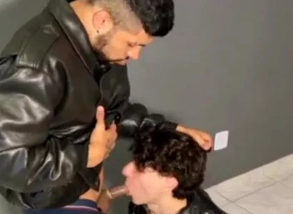 Leather latino master fucks boy
