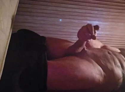 Athletic Mature Master Bating in the Caravan