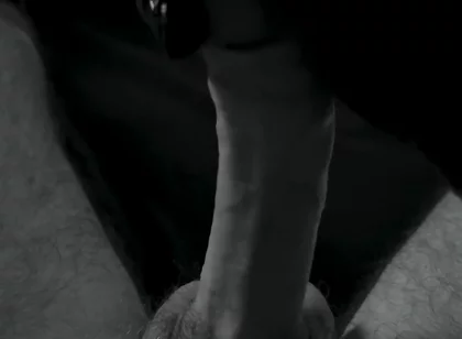 Black Glove on My Cock