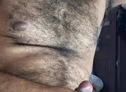 Hairy Giant Man Big Cumshow