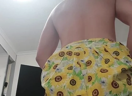 Skirt and Cum Dildo