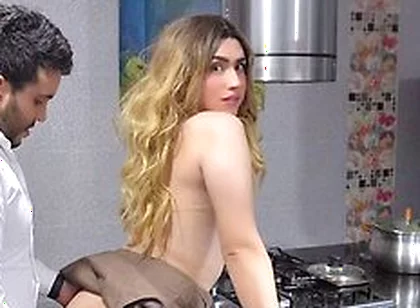 Fucking My Trans Secretary Creampie Anal