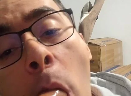College Boy Sucks Stepdaddy's Cock Until He Cums in His Mouth (dildo)
