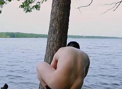 Lakeside Muscle Worship Flexing My Massive Biceps, Ripped Abs, and Juicy Ass Before an Explosive Cum Tasting Finale