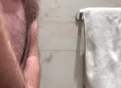 Hotel Bathroom Wank and Cum