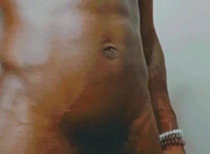 Oiling up My Big Black Cock