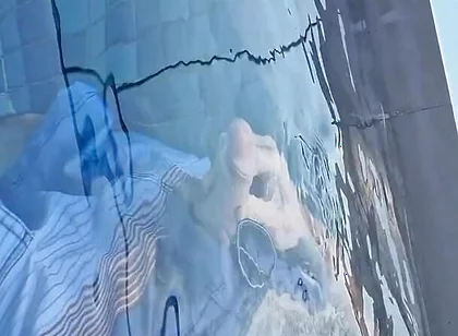 Stroking My Cock in the Pool