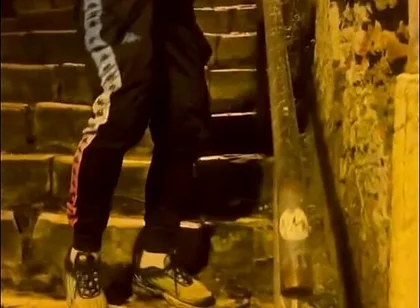 Amateur Boy Catches His Friend Pissing in the Street and Touches His Cock