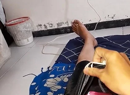 Wearing Satin Pink Lingerie Inside Shorts and Cum Into It
