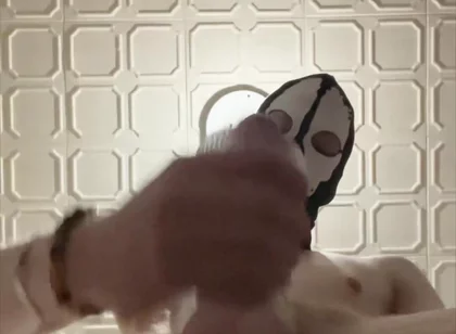 7 Inch (18cm) Hot Cock Owned by a Masked Slim Twink. Flashlight Intense Masturbation, Moaning. Full Video