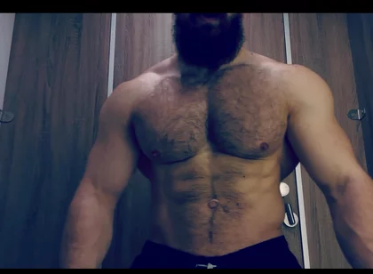 Hard breathing, musculine scent, bulging veins and muscles