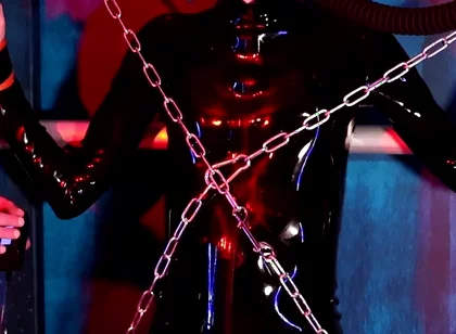 Chained up for Tom Baker's Electric Play