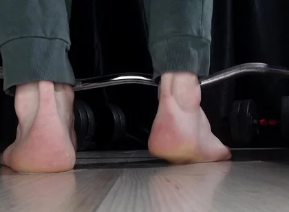 Weightlifting Exercise and My Foot Landed in Sperm.(at the End I Stepped in Drool)