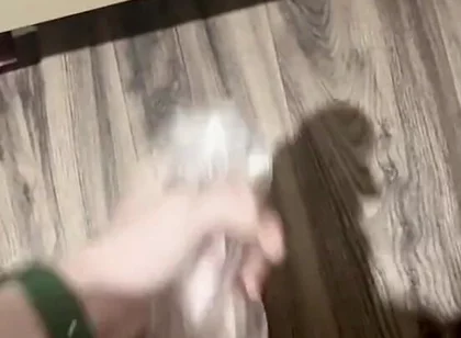 Horny Twink Needed a Release. Big Cumshot, Fucking a Flashlight, Intensive Masturbation. POV 4K Full HD