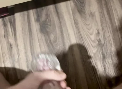 Horny Twink Needed a Release. Big Cumshot, Fucking a Flashlight, Intensive Masturbation. POV 4K Full HD
