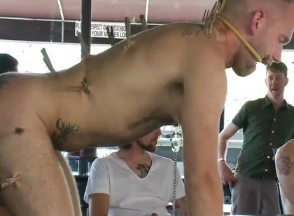 Two Hairy Sluts Get Used In A Bar Full Of Horny Strangers - Christian Wilde And Nick Moretti