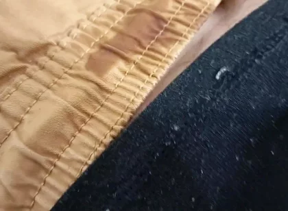 Handsome Amateur Made His Big Cock Cum Close up and Stained His Pants with Cum