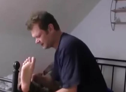 Army boots master feet licking