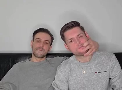 Hung Uncut Brotosh Lads Side by Side Masturbation