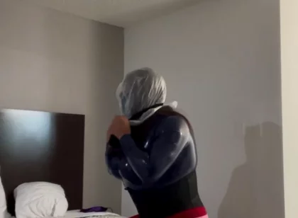 Latex Sissy Tries Breathplay for the First Time