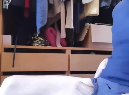 Jerking off Sitting on a Chair in a Dressing Room
