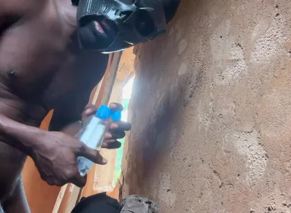 Warrior Leave the Battlefield & Get to Uncompleted Building & Made Special Masturbator & Cumshot