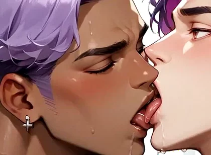 The Horny, Purple-haired Office Muscle Is Spraying with Orgasmic Excitement!