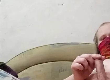 Fat Sissy Milking His Small Cock